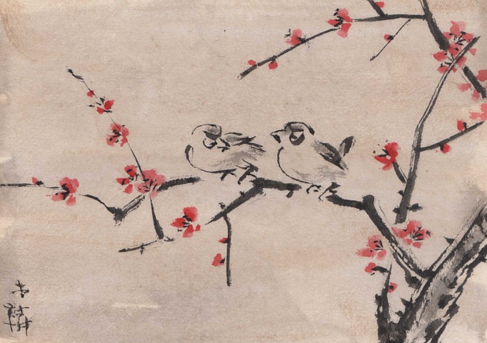 682x480 Lin Li's Chinese Art Aceo Chinese Watercolor Painting Plum - Chinese Watercolor Painting