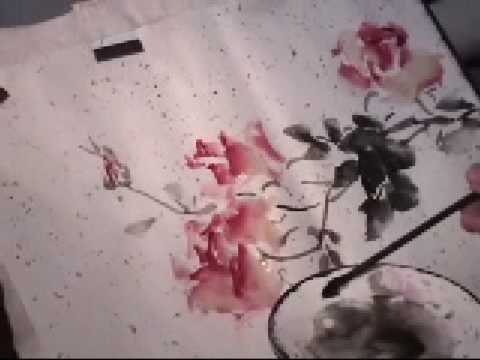 480x360 Red Roses Chinese Watercolor Painting Tutorial - Chinese Watercolor Painting