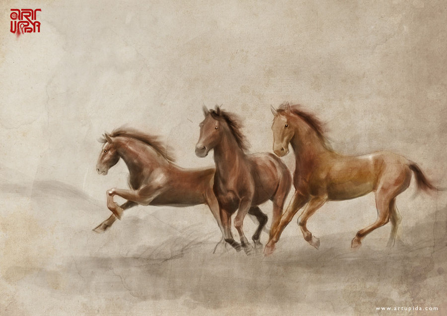 900x637 Horse - Chinese Zodiac Painting