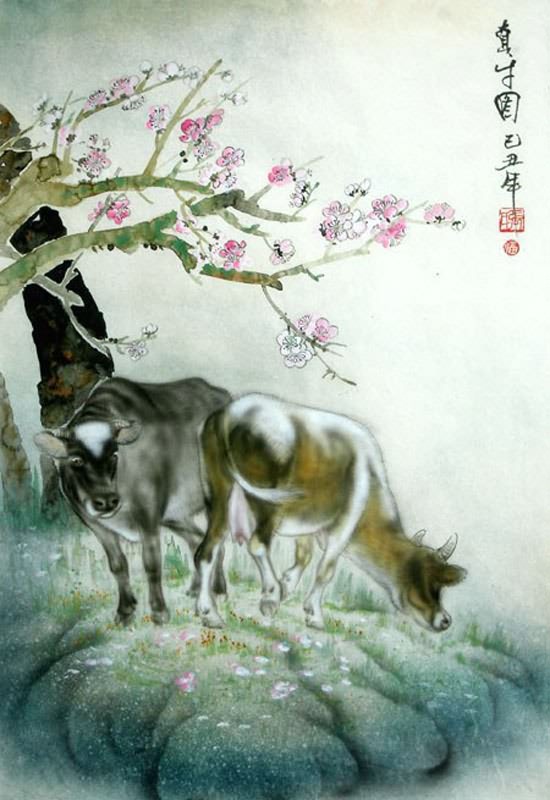 550x800 Chinese Cattle Painting 0 4450003, 45cm X X - Chinese Zodiac Painting