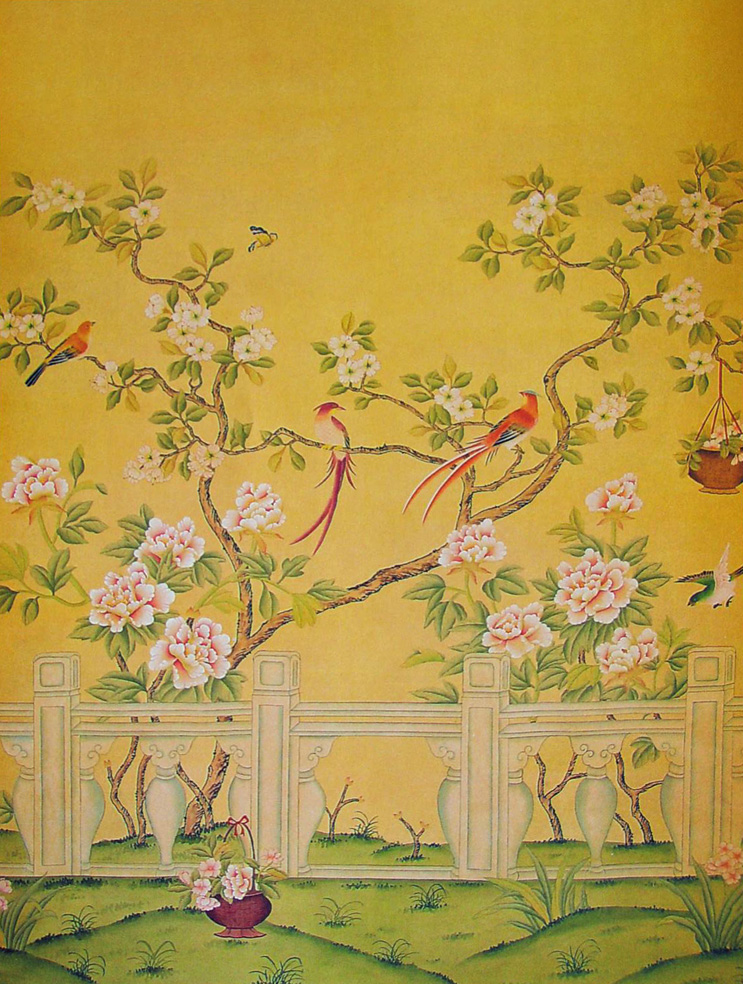 743x984 How Do They Do That Chinoiserie Wallpaper This Handcrafted Life - Chinoiserie Painting