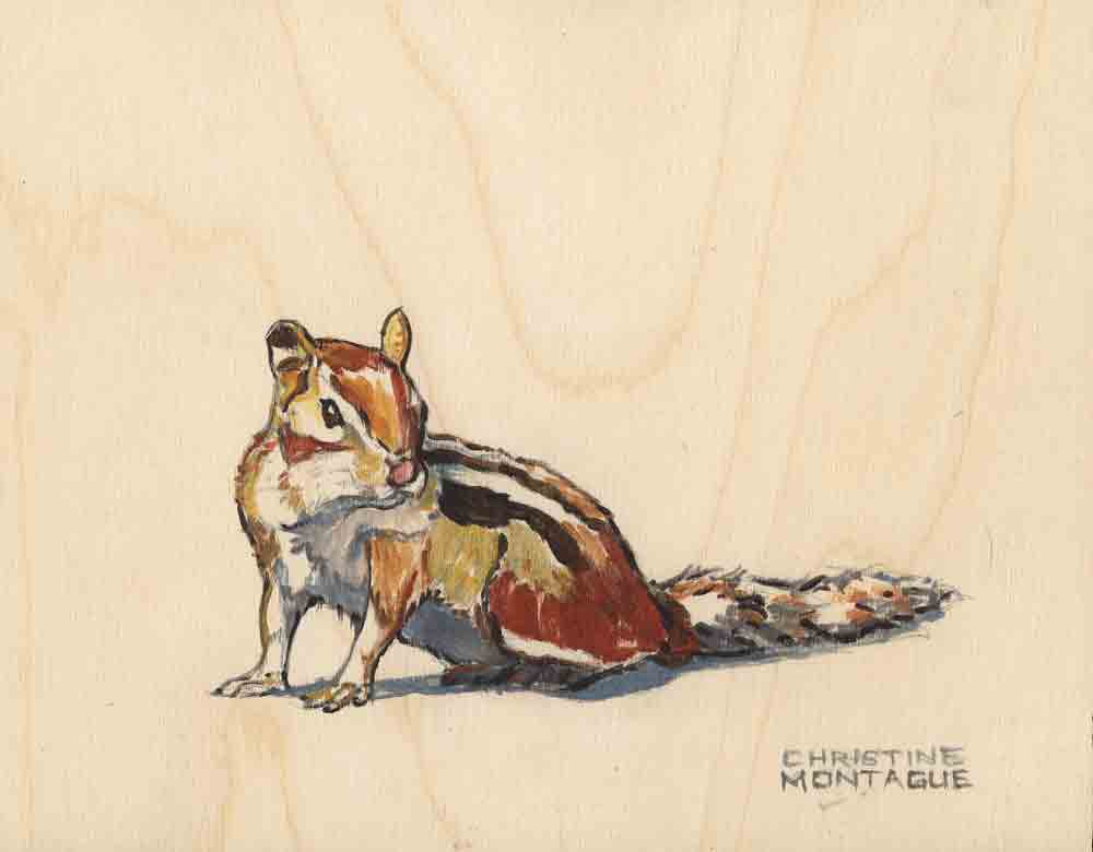 1000x780 Big Show, Small Works Amp Chipmunks Christine Montague Polar Bear Art - Chipmunk Painting