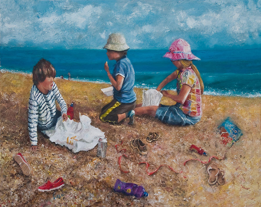 900x713 Fish And Chips Painting By David Fitch - Chips Painting