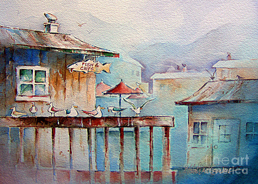 900x642 Fish And Chips Painting By Michael David Sorensen - Chips Painting