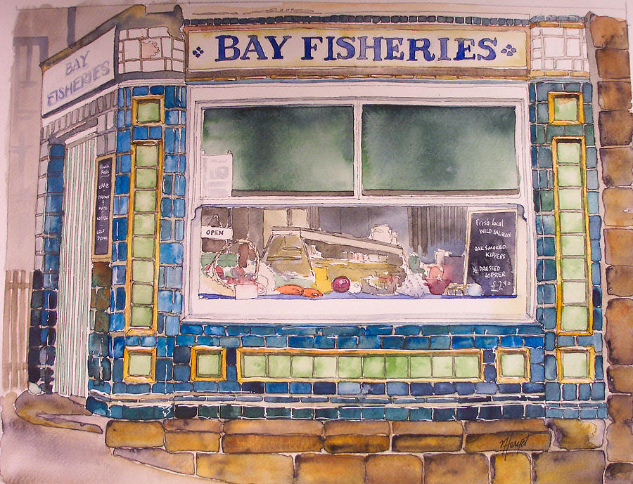 900x689 The Fish And Chip Shop Painting By Victoria Heryet - Chips Painting
