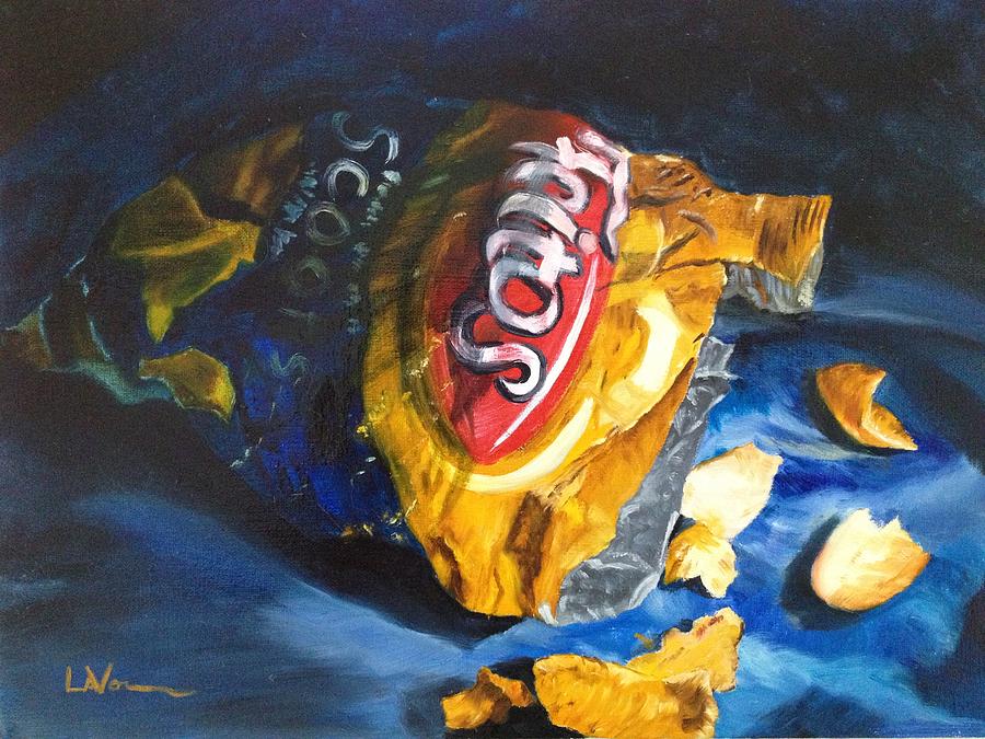 900x675 Bag Of Chips Painting By Lavonne Hand - Chips Painting