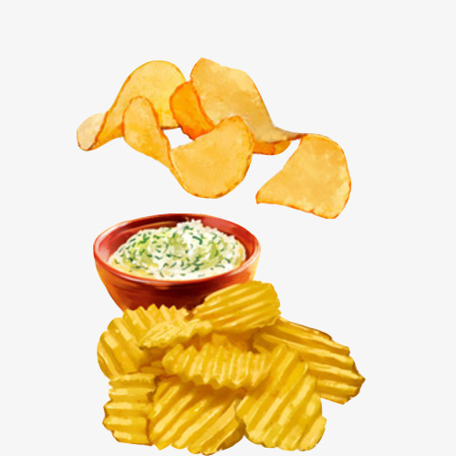 500x500 Chips Hand Painting Material Picture, Potato Chips, Expanded Food - Chips Painting