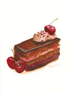 236x315 Jan Stommes Oil Chocolate Decadence Paintings, Desserts - Chocolate Cake Painting
