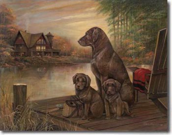 350x274 Labrador Retriever Gifts Chocolate Lab Art Prints, Posters, Paintings - Chocolate Lab Painting