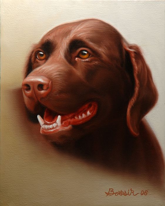 562x700 Pet Portrait Of A Chocolate Labrador Painting By Eric Bossik - Chocolate Lab Painting