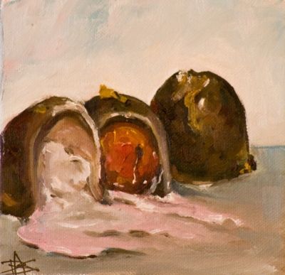 400x387 Daily Painters Of Michigan Chocolate Cover Cherries Deilah Smith - Chocolate Painting