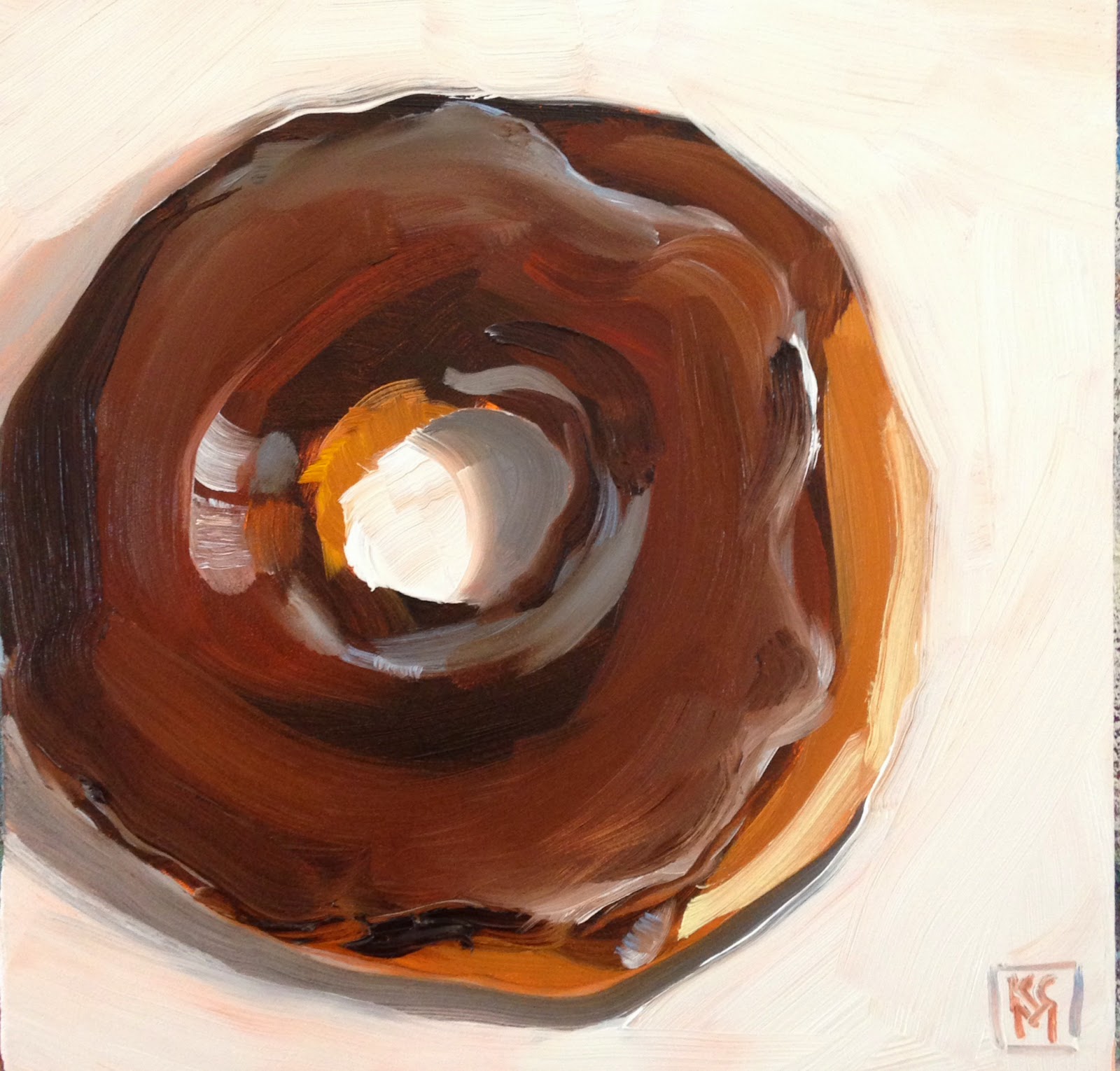 1600x1530 Kelley Macdonald's Paintings Ooey Gooey Chocolate Frosted, 6x6 - Chocolate Painting