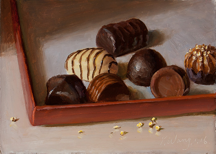 700x500 Wang Fine Art Chocolate Candy Still Life Daily Painting A Day - Chocolate Painting
