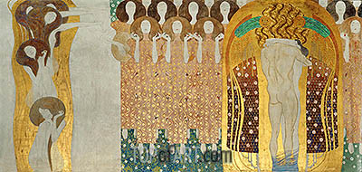 400x190 Choir Of Angels (The Beethoven Frieze) Klimt Painting - Choir Painting