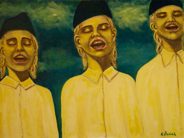 770x578 Saatchi Art Girls Choir Painting By Klaudija Cermak - Choir Painting