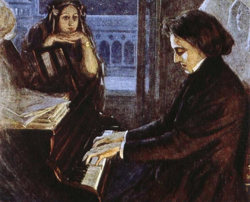 800x646 Frederick Chopin (1810 49) Composing His Preludes - Chopin Painting