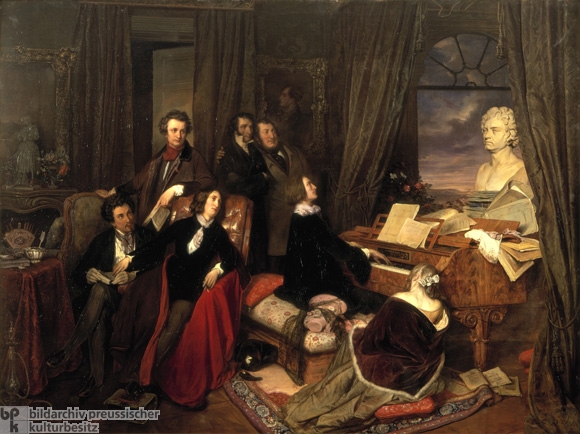580x434 Liszt Painting Piano Society - Chopin Painting