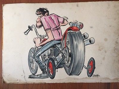 400x300 Original Chopper Motorcycle Painting Illustration Ed Roth Style - Chopper Painting