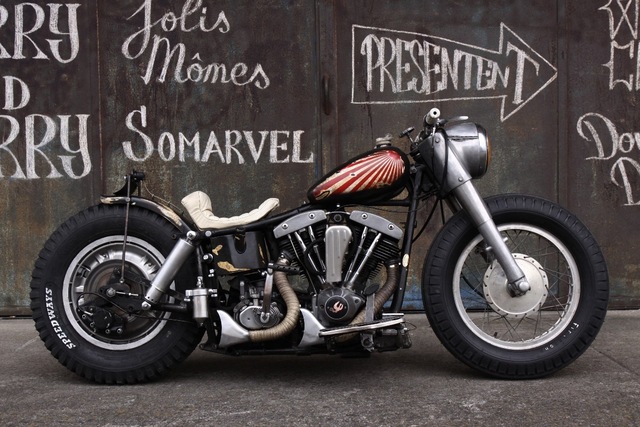 640x427 Cool Chopper Custom Motor Bike Motorcycle Bobber Kd252 Living Room - Chopper Painting