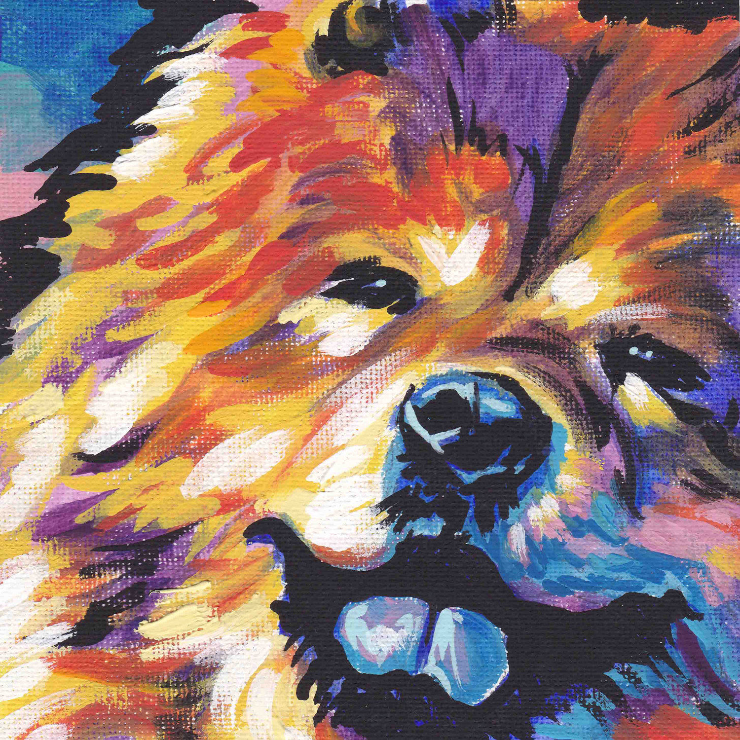 1500x1500 Chow Chow Art Print Modern Dog Pop Art Bright Colors 12x12 - Chow Chow Painting