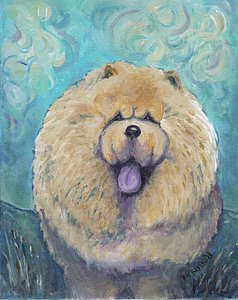 238x300 Chow In A Field Painting By Robin Wiesneth - Chow Chow Painting