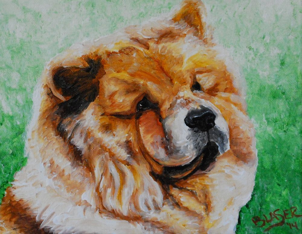 1000x776 New Original Painting Chow Chow Dog Art Pet Portrait Repainted - Chow Chow Painting