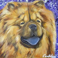 236x237 Original Oil Painting - Chow Chow Painting