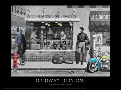 400x300 Highway 51 (Silver Series) Art Print By Chris Consani - Chris Consani Painting