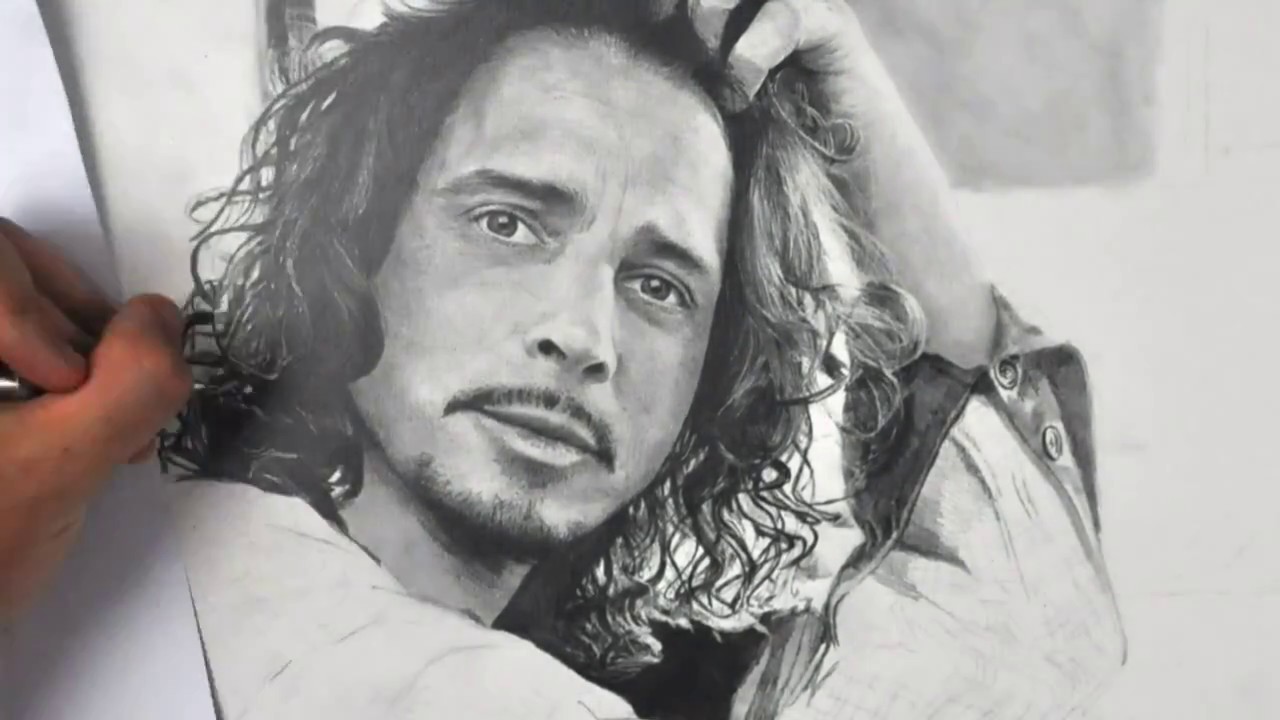1280x720 Keegan Hall's Time Lapse Drawing Chris Cornell - Chris Cornell Painting