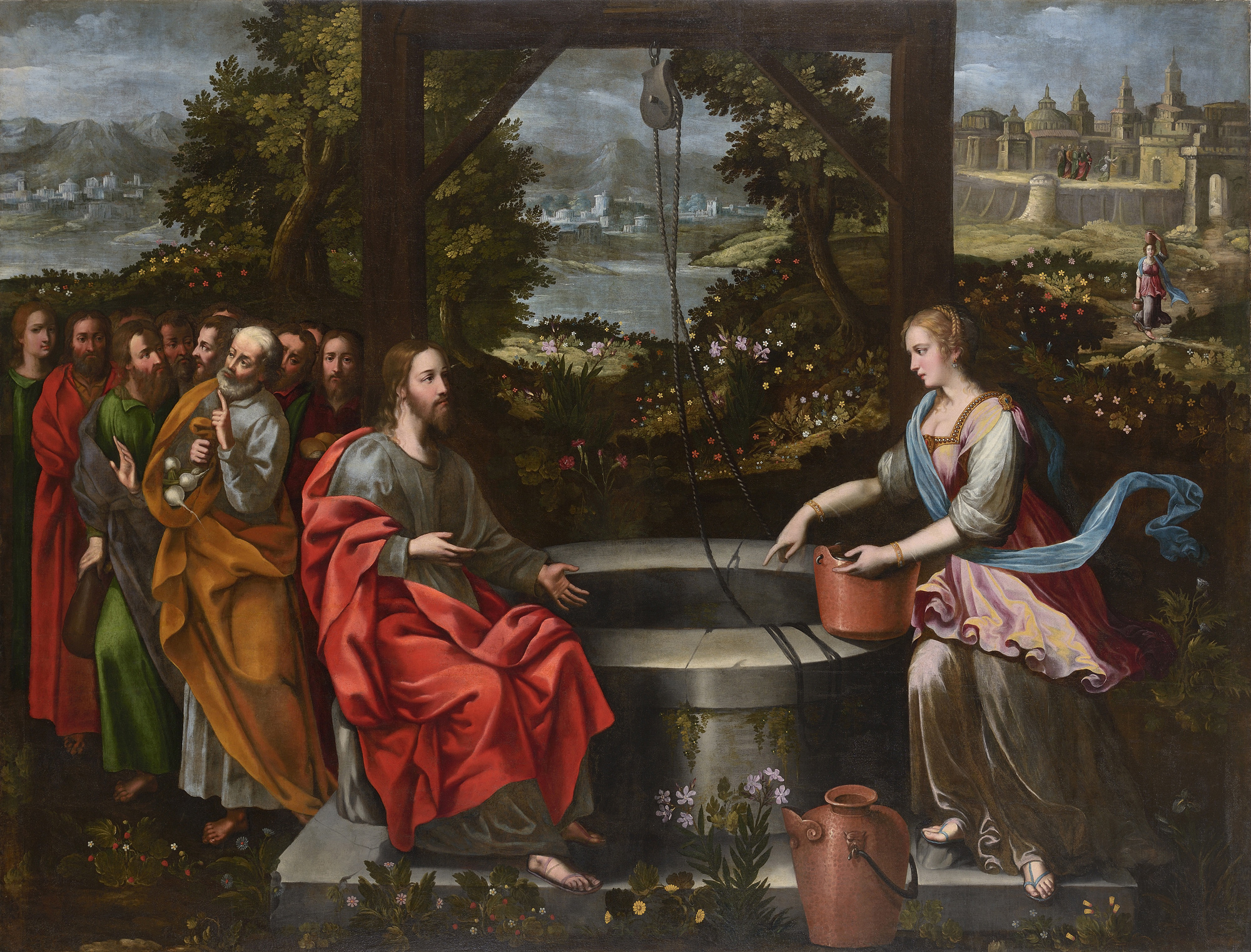 2000x1522 Jesus And The Samaritan Woman De Valence - Christ And The Samaritan Woman Painting