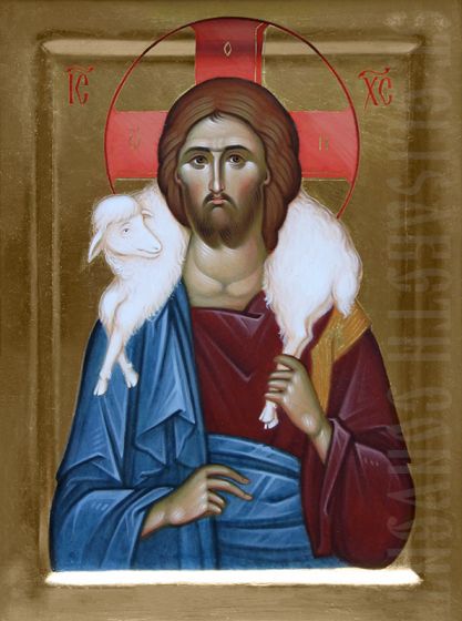 417x560 Good Shepherd Icon Of Jesus Christ Painted Icons To Order Imp0301128 - Christ As The Good Shepherd Painting