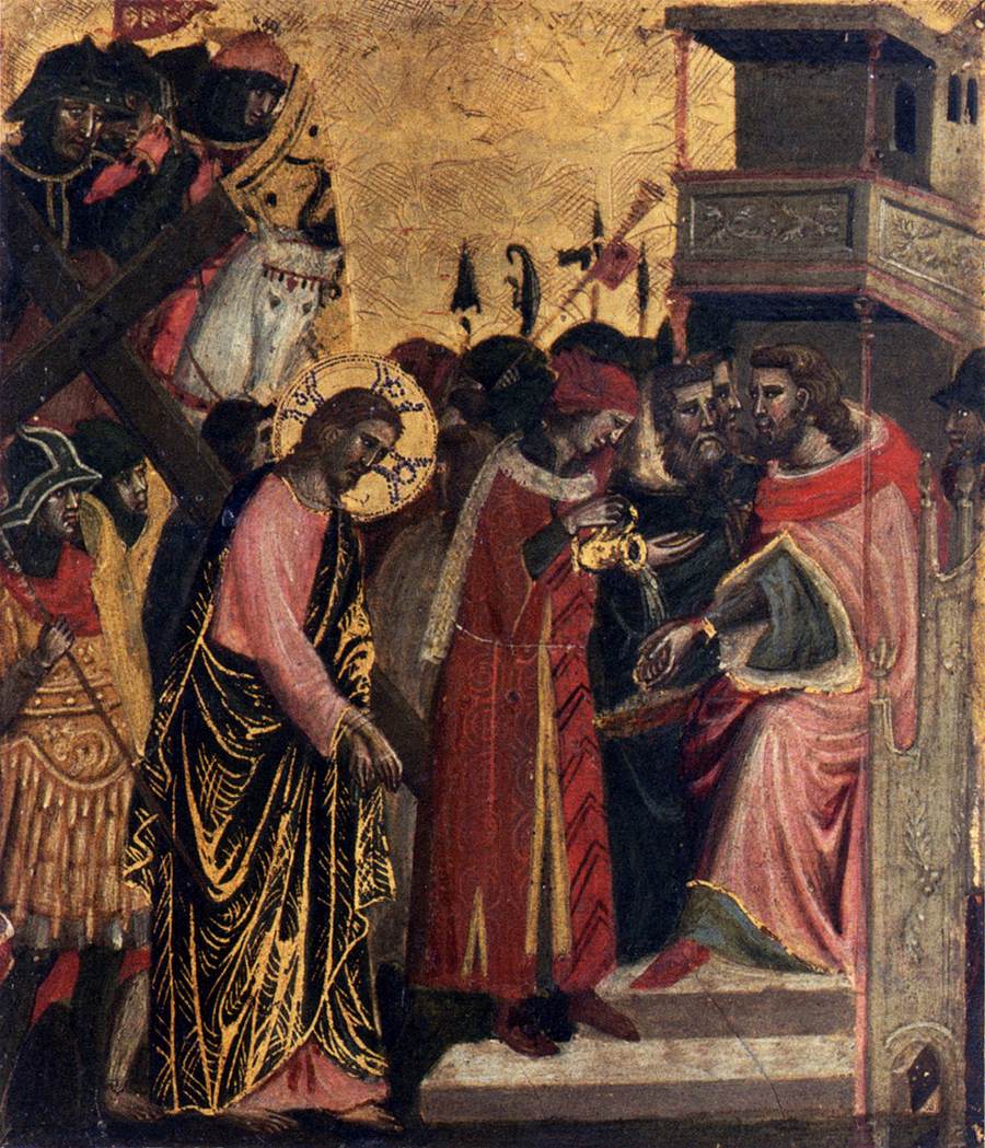900x1049 File14th Century Unknown Painters - Christ Before Pilate Painting
