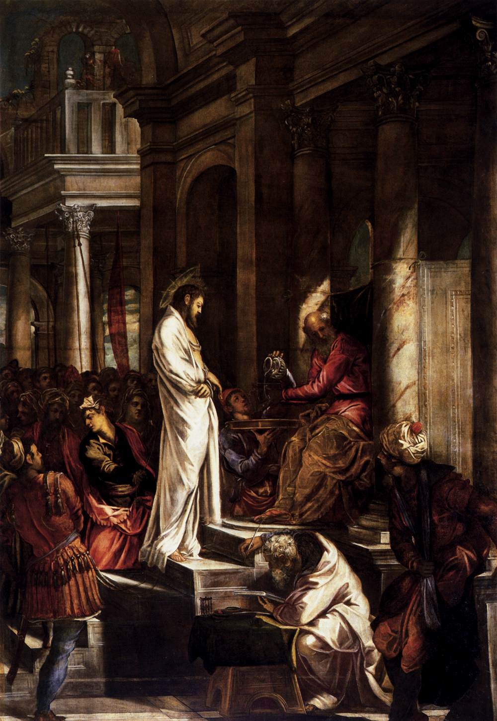 1000x1451 Filejacopo Tintoretto - Christ Before Pilate Painting