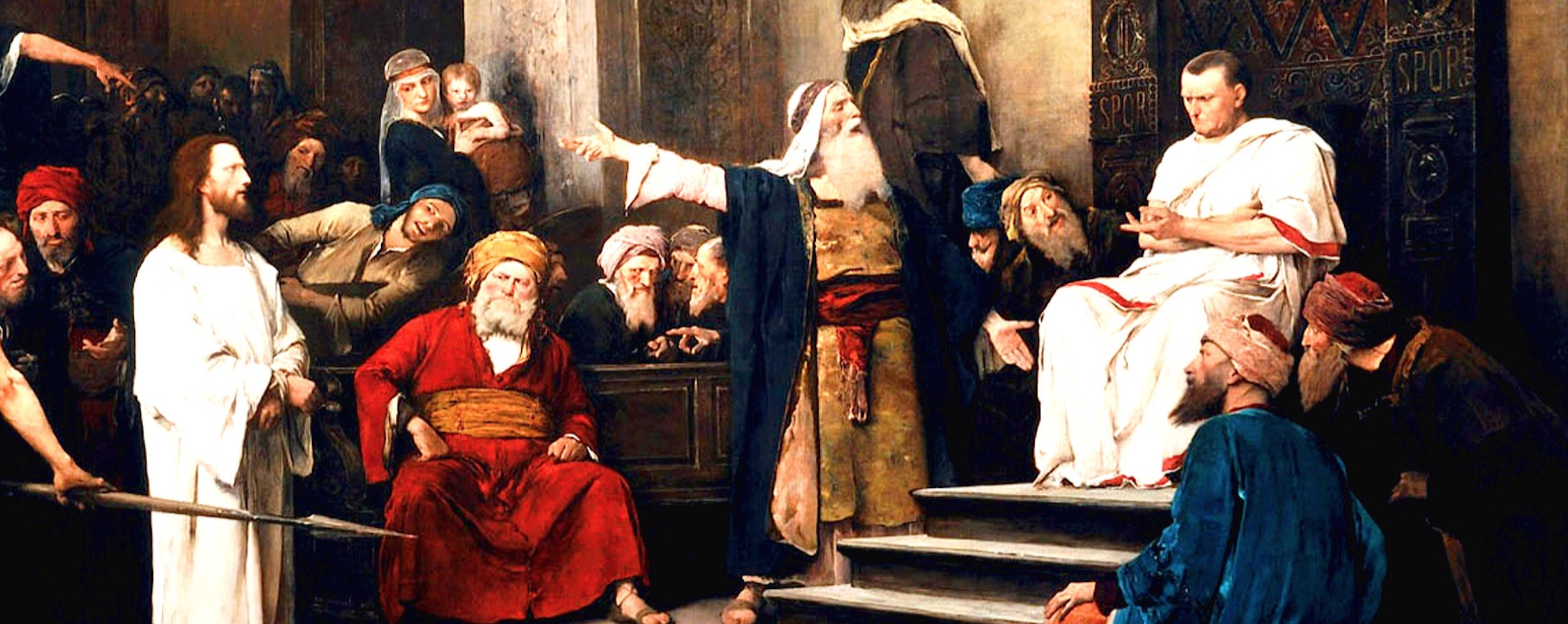 2452x976 Christ Before Pilate Munkacsy Intersect - Christ Before Pilate Painting