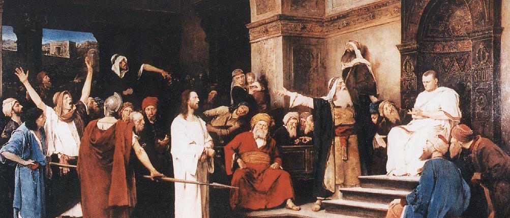 1003x429 Christ Before Pilate Painting Munkascy 1 Blog Drive Thru - Christ Before Pilate Painting