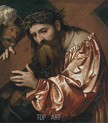 351x400 Christ Carrying The Cross Girolamo Romanino Painting - Christ Carrying The Cross Painting