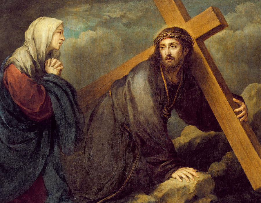 900x703 Christ At Calvary Painting By Bartolome Esteban Murillo - Christ Carrying The Cross Painting
