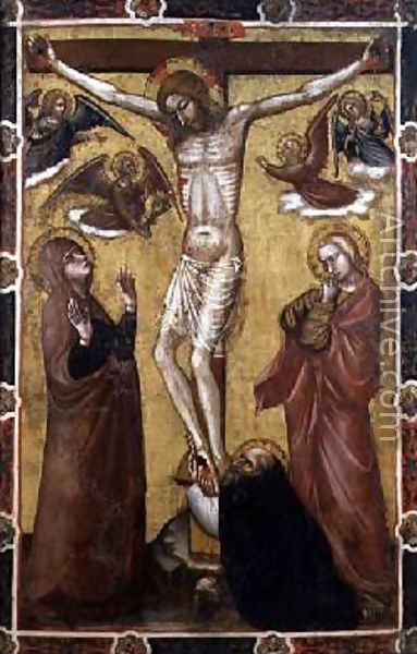 383x600 Christ Crucified Painted Processional Banner Reproduction By - Christ Crucified Painting