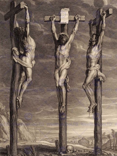 481x640 Bolswert Rubens Flemish Christ Crucified Two Thieves Art Painting - Christ Crucified Painting