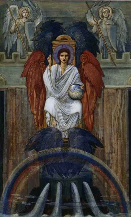 423x698 Edward Burne Jones - Christ Enthroned Painting