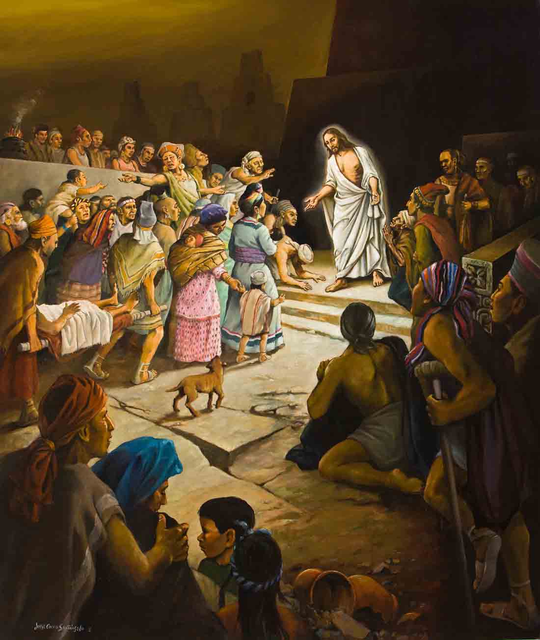 1100x1303 Jesus Christ Heals The Sick In America - Christ In America Painting
