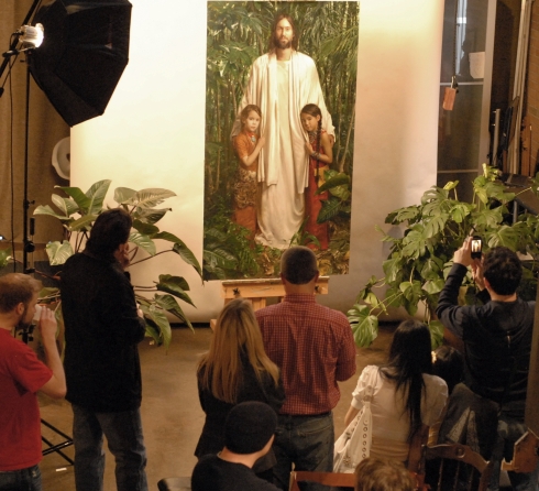 490x446 The Unveiling Of Jeff Hein's Painting Jeff Hein - Christ In America Painting