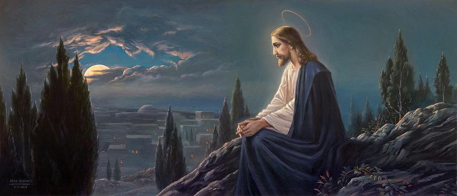 900x386 Gethsemane Painting By Mike Roberts - Christ In Gethsemane Painting