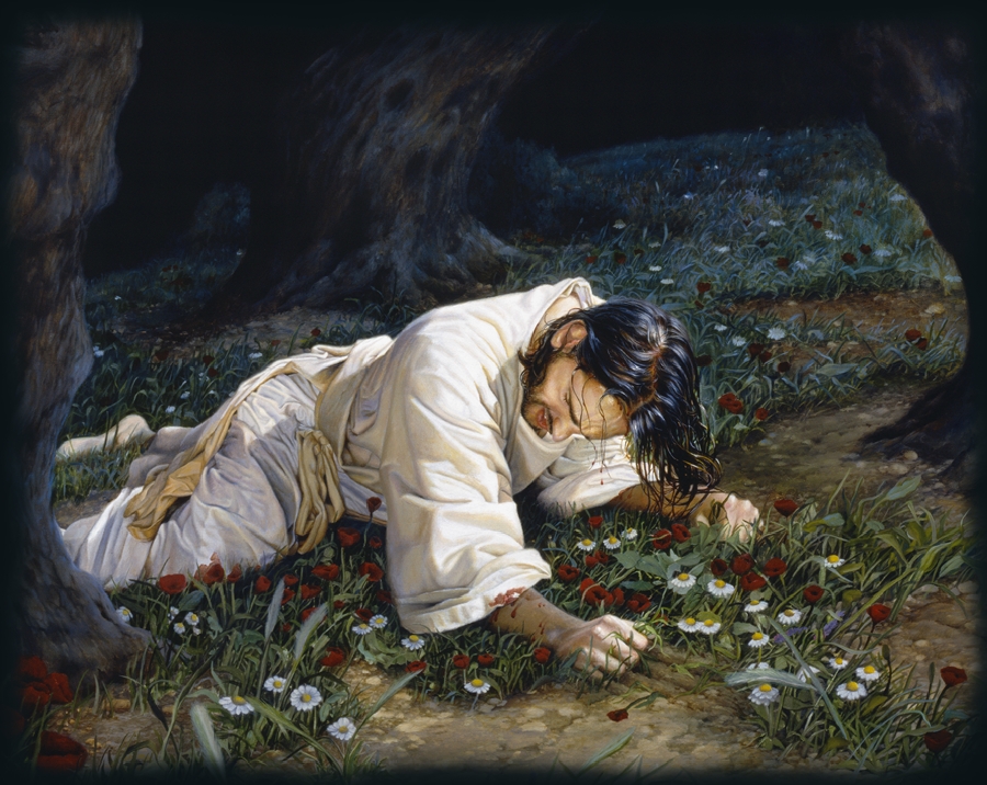 900x716 He Bought Me Every Happiness - Christ In Gethsemane Painting