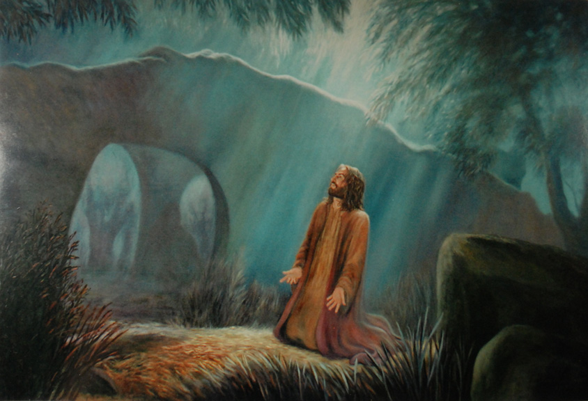 844x576 Jesus In Gethsemane By Artist Patsy Arrington Dorsett - Christ In Gethsemane Painting