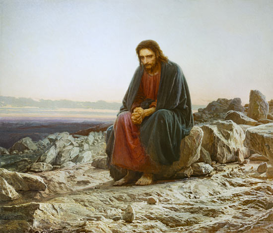 550x471 Christ In The Desert - Christ In The Desert Painting