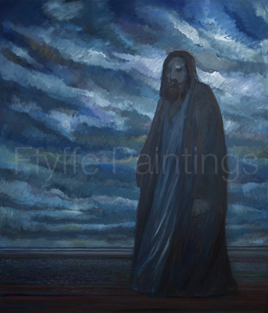 864x1008 Ffyffe Paintings - Christ In The Desert Painting