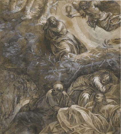 424x470 Christ In The Garden Of Gethsemane By Tintoretto On Artnet - Christ In The Garden Painting