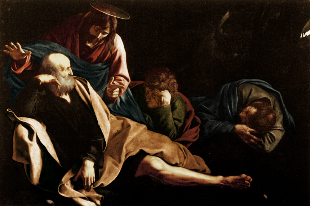 1000x665 Christ On The Mount Of Olives (Caravaggio) - Christ In The Garden Painting