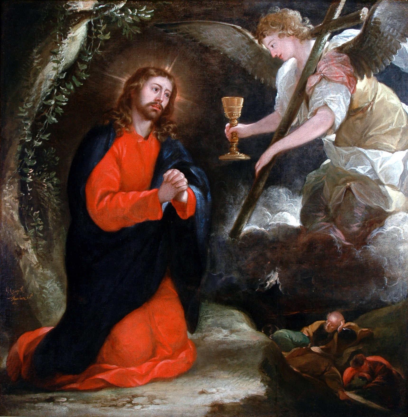 1720x1760 Agony In Garden When Christ Encountered Angel - Christ In The Garden Painting